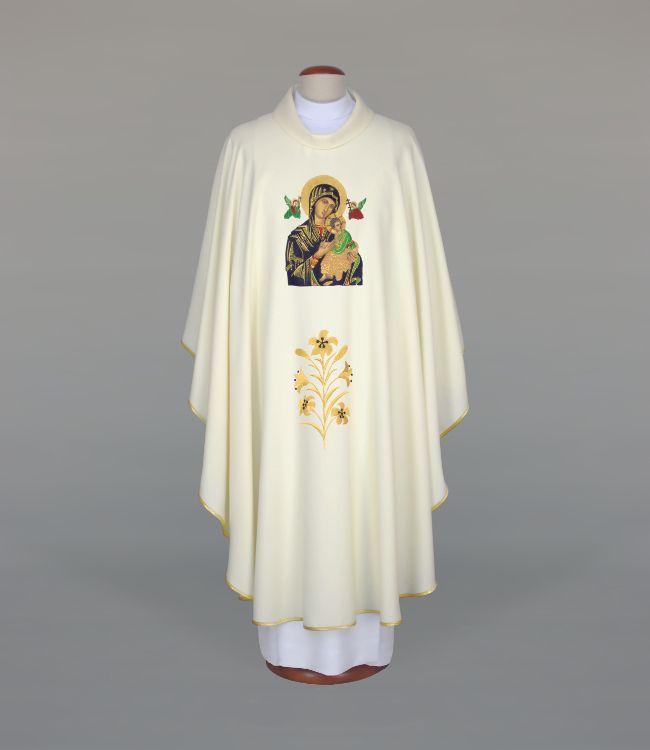 Ornat haftowany z wizerunkiem Matki Bożej Nieustającej Pomocy (A3) - Ornaty Maryjne - Nowość