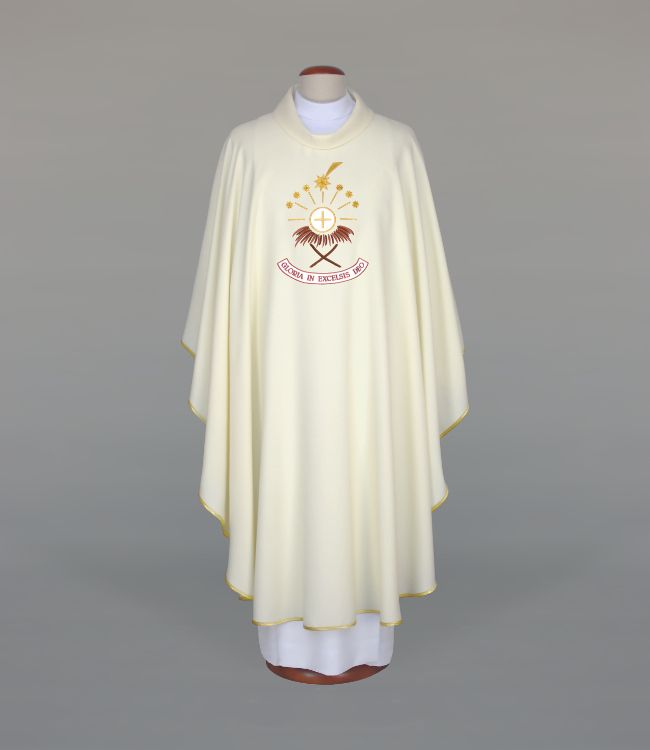 Ornat haftowany z haftowanym motywem Bożego Narodzenia (A10) - Ornat Bożonarodzeniowy - Nowość