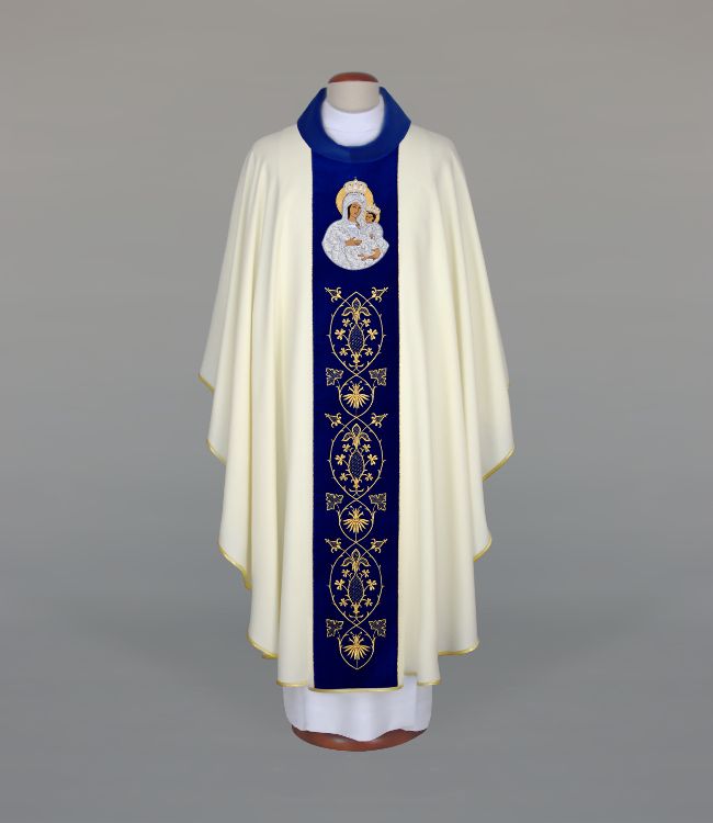 Ornat haftowany z wizerunkiem Matki Boskiej Gietrzwałdzkiej (A27) - Ornaty Maryjne - Nowość