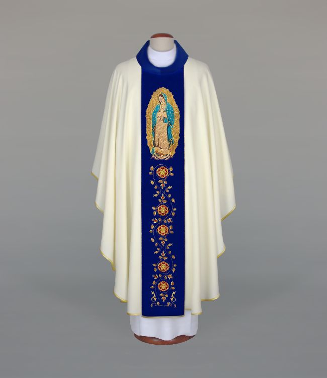 Ornat haftowany z wizerunkiem Matki Boskiej z Guadalupe (A28) - Ornaty Maryjne - Nowość