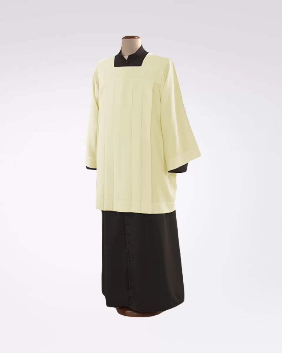 Komża kapłańska ecru o splocie tropiku- 2 tkaniny do wyboru (A39) - KOMŻE I ALBY  KAPŁAŃSKIE - Nowość