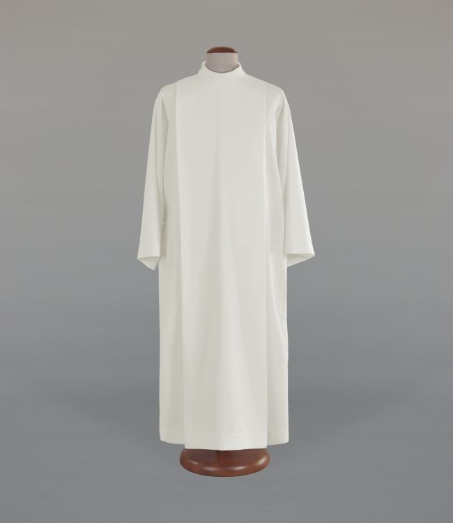 Alba kapłańska ecru, krój rzymski- 2 tkaniny do wyboru (A41) - KOMŻE I ALBY  KAPŁAŃSKIE - Nowość