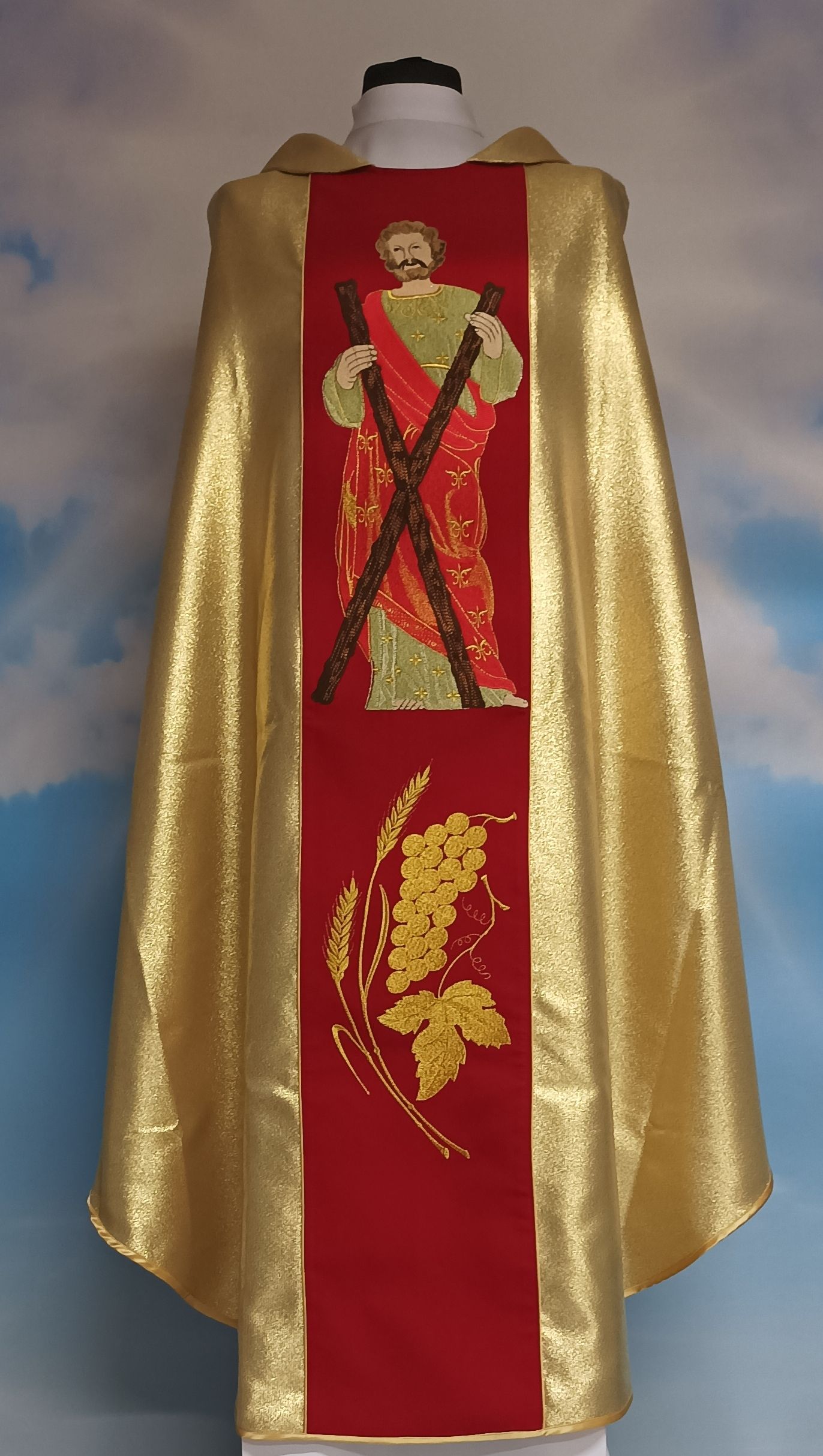 Ornat z wizerunkiem św. Andrzeja Apostoła - Ornaty z wizerunkiem świętych - zdjęcie 2 - Ornat z wizerunkiem św. Andrzeja Apostoła