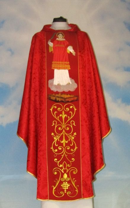 Ornat z wizerunkiem Św. Wawrzyniec - Ornaty z wizerunkiem świętych - zdjęcie 3 - Ornat z wizerunkiem Św. Wawrzyniec