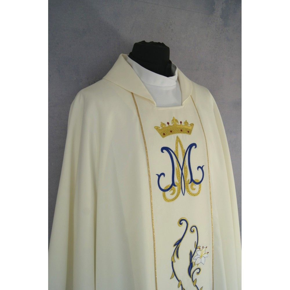 Ornat haftowany Maryjny ecru (30) - Ornaty Maryjne - zdjęcie 4 - Ornat haftowany Maryjny ecru (30)