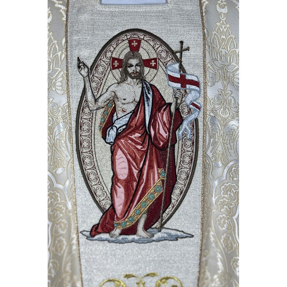 Ornat gotycki, haftowany Jezus zmartwychwstały (13K) - Ornaty złote/srebrne - zdjęcie 3 - Ornat gotycki, haftowany Jezus zmartwychwstały (13K)