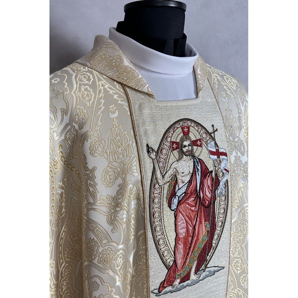 Ornat gotycki, haftowany Jezus zmartwychwstały (13K) - Ornaty złote/srebrne - zdjęcie 4 - Ornat gotycki, haftowany Jezus zmartwychwstały (13K)