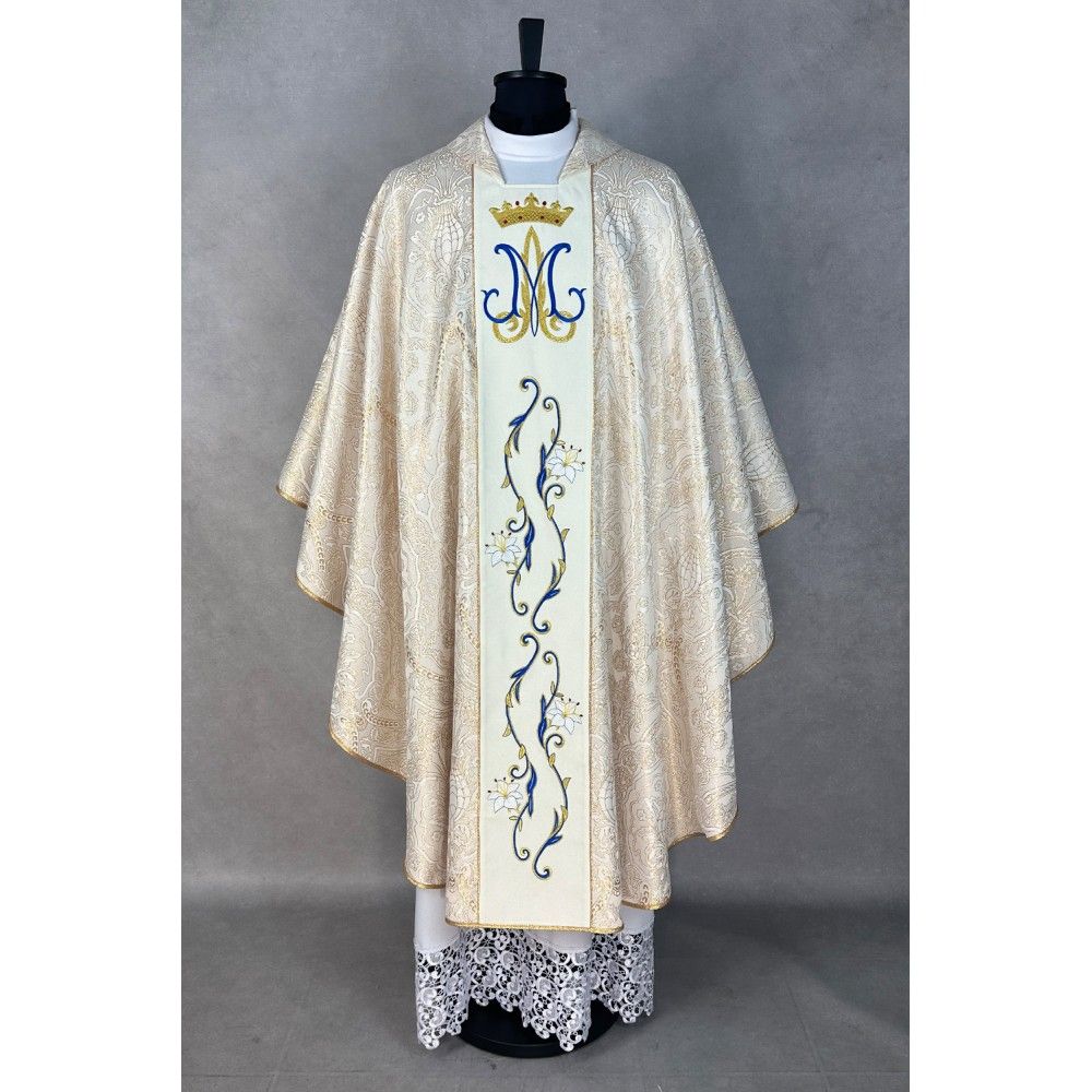 Ornat gotycki haftowany, motyw maryjny (14K) - Ornaty złote/srebrne - zdjęcie 2 - Ornat gotycki haftowany, motyw maryjny (14K)