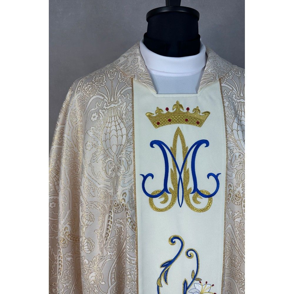 Ornat gotycki haftowany, motyw maryjny (14K) - Ornaty złote/srebrne - zdjęcie 3 - Ornat gotycki haftowany, motyw maryjny (14K)