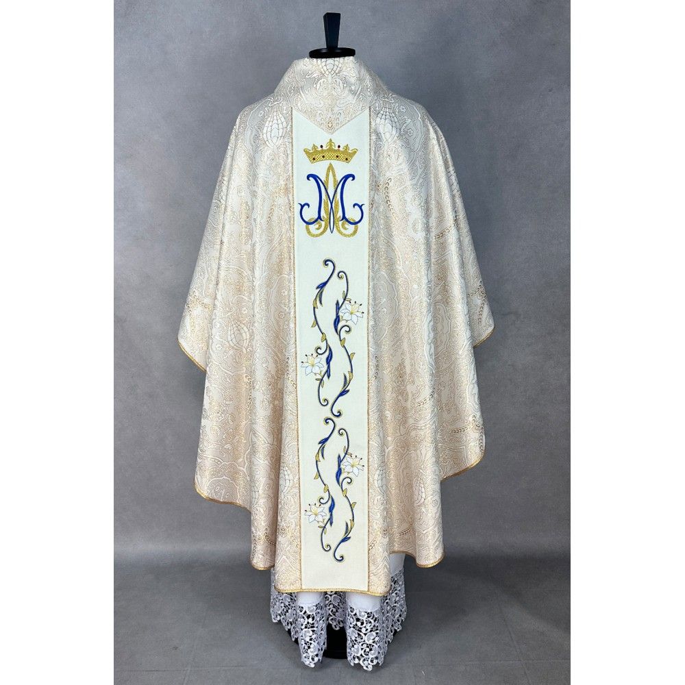 Ornat gotycki haftowany, motyw maryjny (14K) - Ornaty złote/srebrne - zdjęcie 4 - Ornat gotycki haftowany, motyw maryjny (14K)