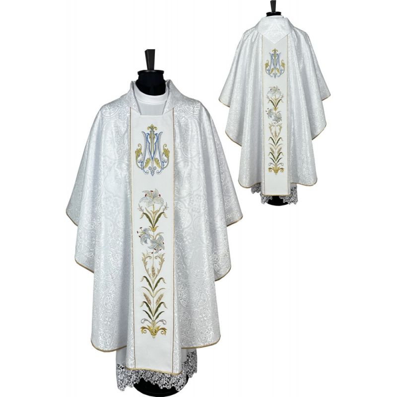 Ornat gotycki haftowany, motyw maryjny (19K) - Ornaty Maryjne - Ornat gotycki haftowany, motyw maryjny (19K)