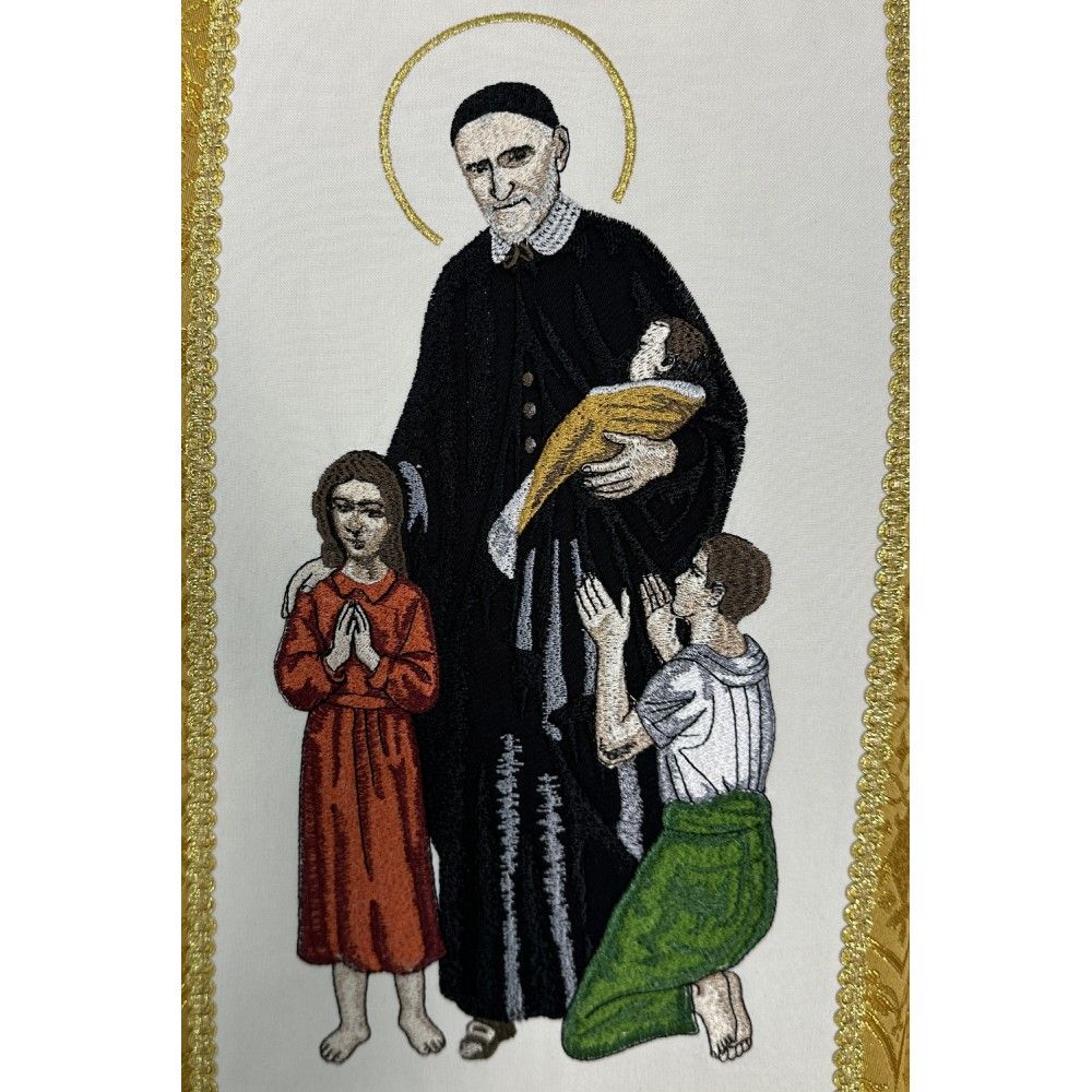 Ornat gotycki haftowany Wincenty A. Paulo (21K) - Ornaty złote/srebrne - zdjęcie 3 - Ornat gotycki haftowany Wincenty A. Paulo (21K)