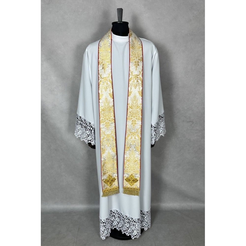 Ornat gotycki haftowany + stuła, bursa, manipularz, welon na kielich (23K) - Ornaty złote/srebrne - zdjęcie 6 - Ornat gotycki haftowany + stuła, bursa, manipularz, welon na kielich (23K)