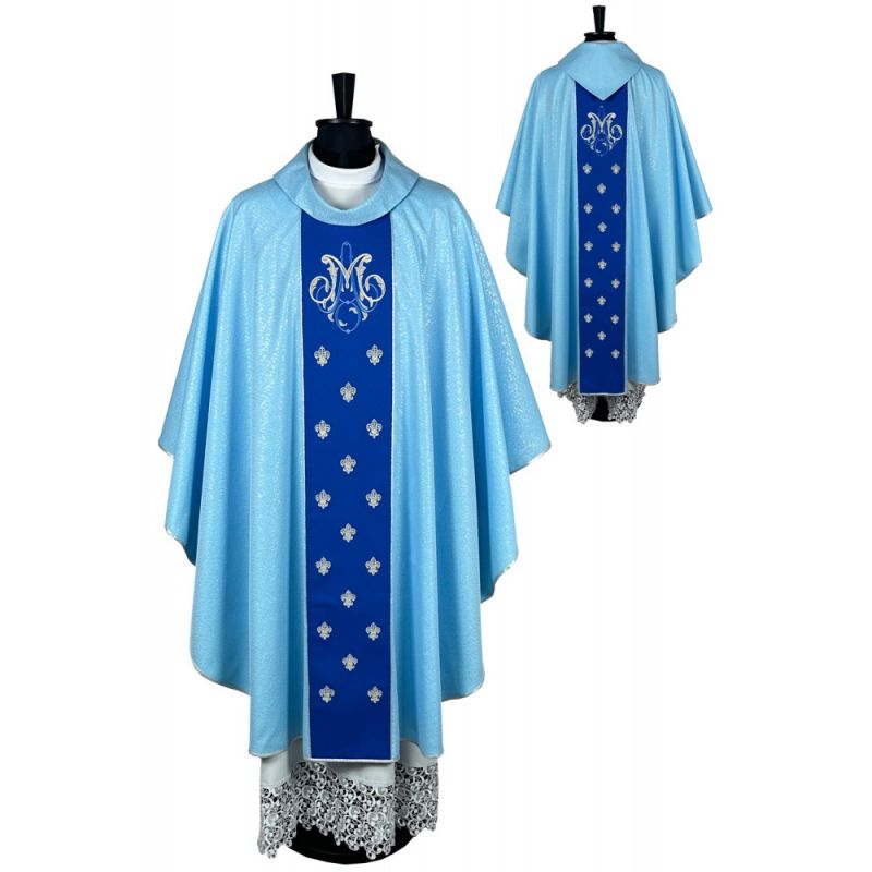 Ornat gotycki haftowany, motyw maryjny (24K) - Ornaty Maryjne - Ornat gotycki haftowany, motyw maryjny (24K)