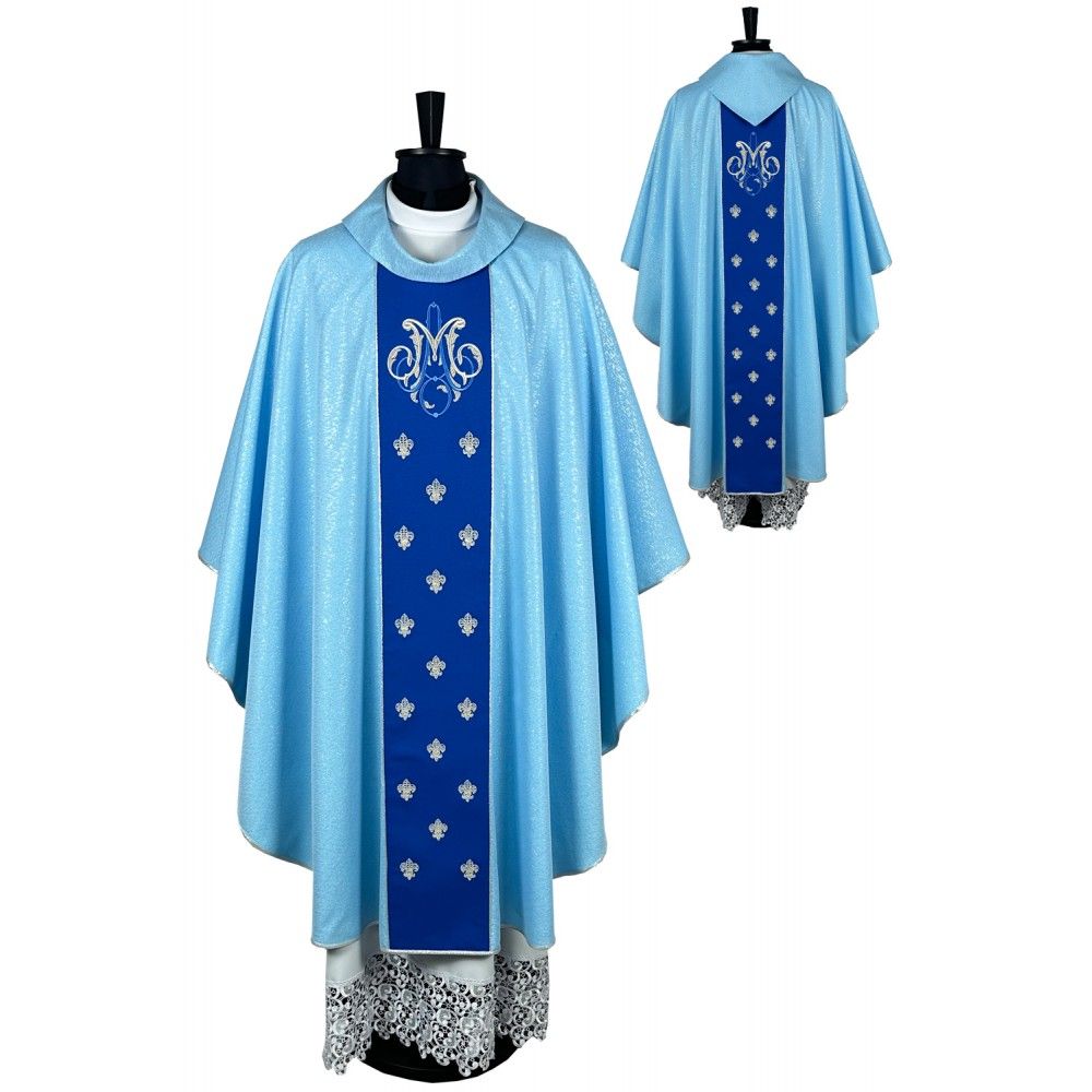 Ornat gotycki haftowany, motyw maryjny (24K) - Ornaty Maryjne - Nowość