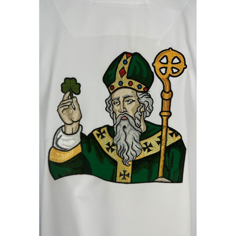 Ornat gotycki haftowany Św. Patryk - Ornaty białe/ ecru - zdjęcie 4 - Ornat gotycki haftowany Św. Patryk