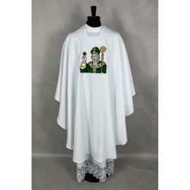 Ornat gotycki haftowany Św. Patryk - Ornaty białe/ ecru - zdjęcie 2 - Ornat gotycki haftowany Św. Patryk