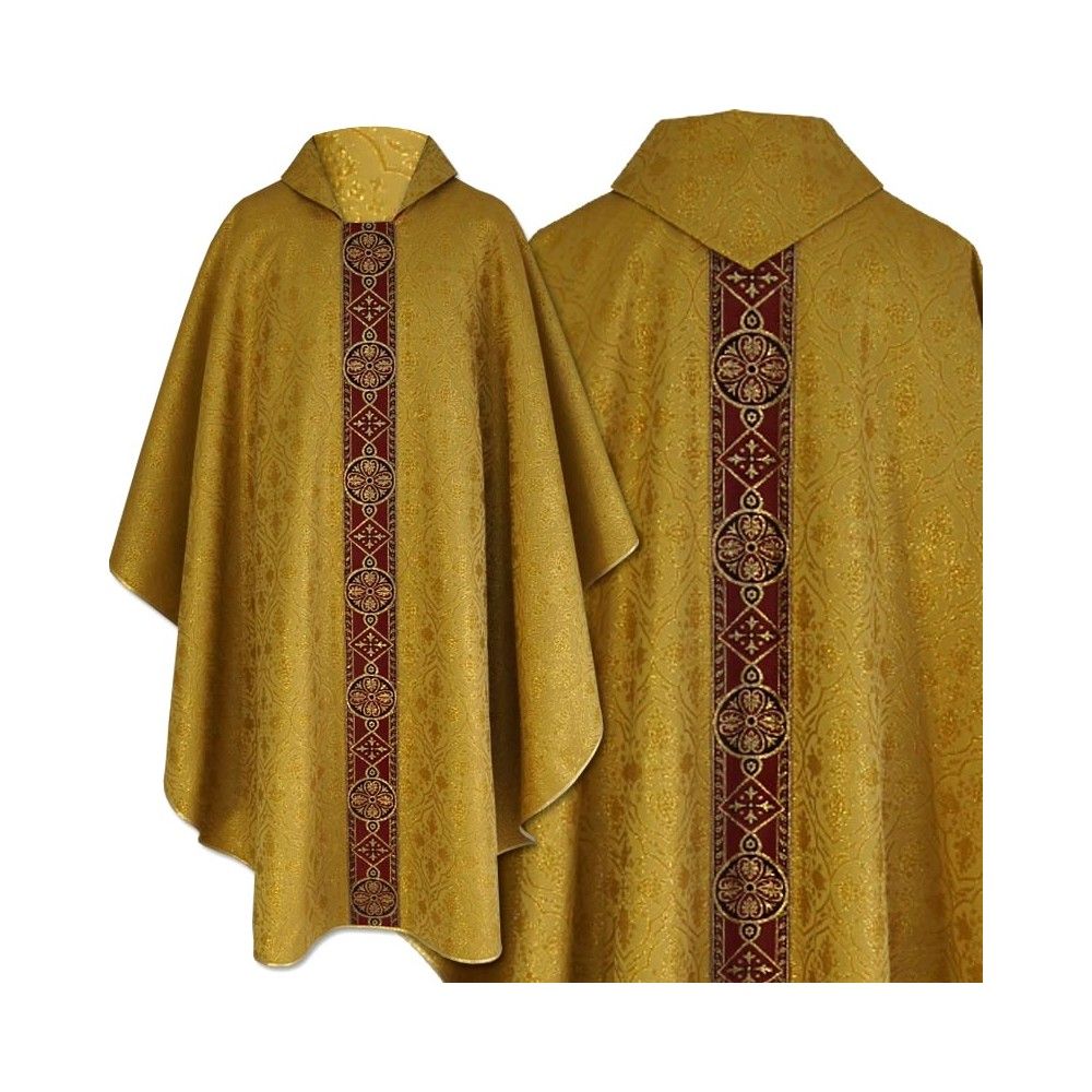 Ornat gotycki złoty, tkanina żakard (28K) - Ornaty złote/srebrne - Nowość