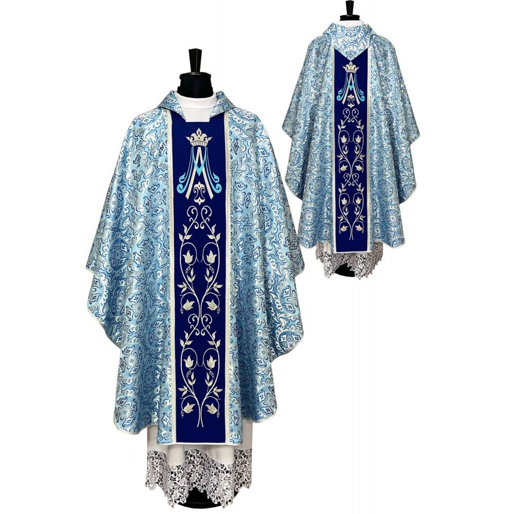 Ornat gotycki haftowany, motyw maryjny (43K) - Ornaty złote/srebrne - Nowość