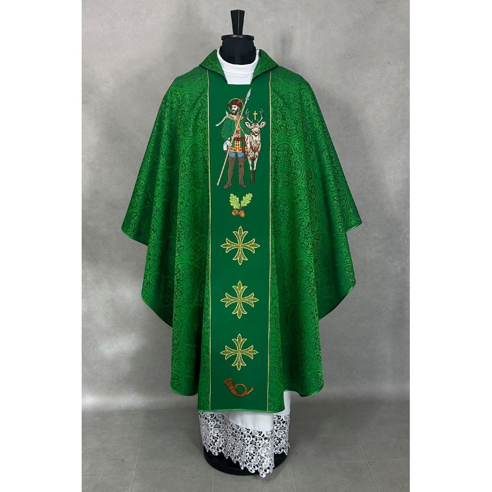 Ornat gotycki haftowany św. Hubert (44K) - Ornaty z wizerunkiem świętych - zdjęcie 3 - Ornat gotycki haftowany św. Hubert (44K)
