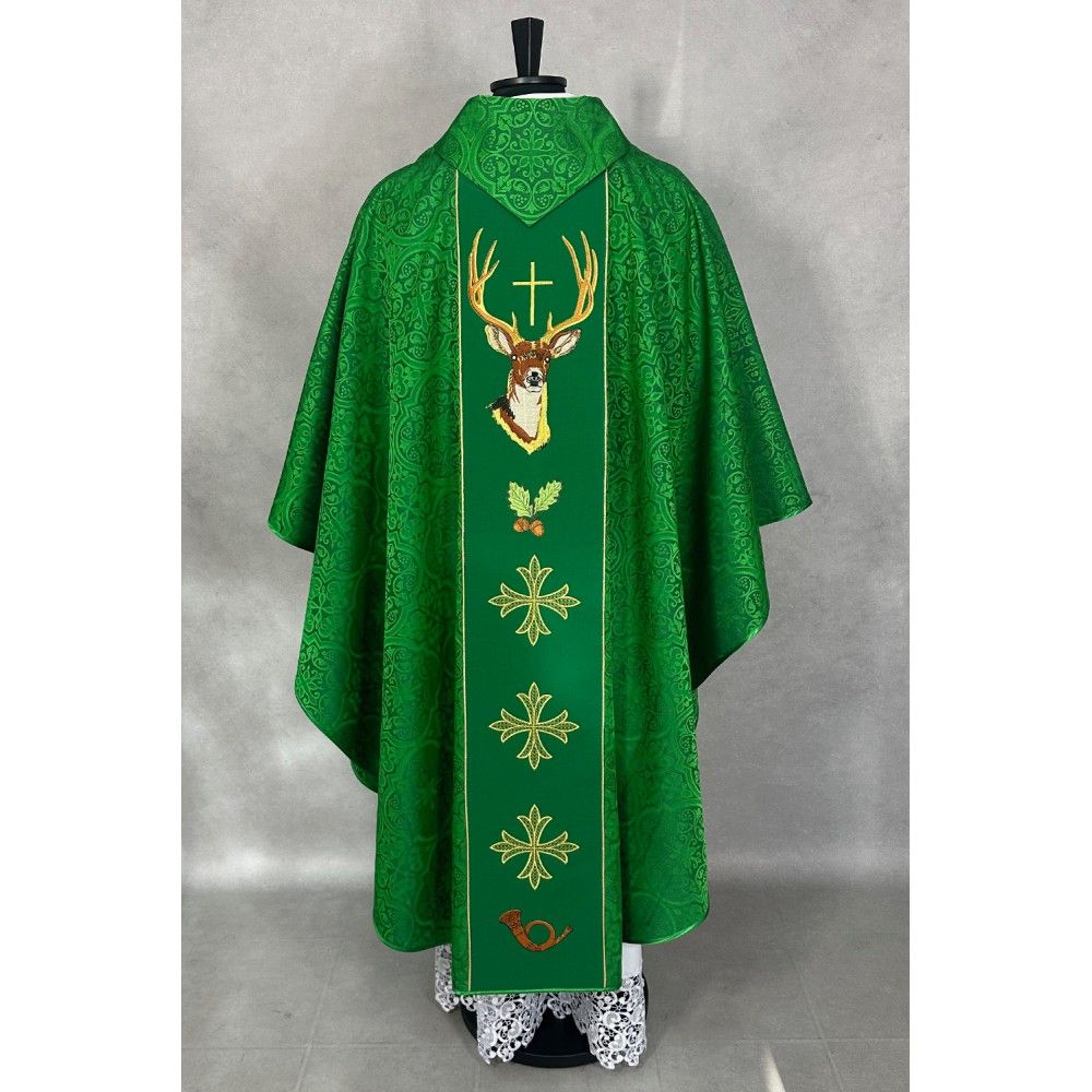 Ornat gotycki haftowany św. Hubert (44K) - Ornaty z wizerunkiem świętych - zdjęcie 4 - Ornat gotycki haftowany św. Hubert (44K)