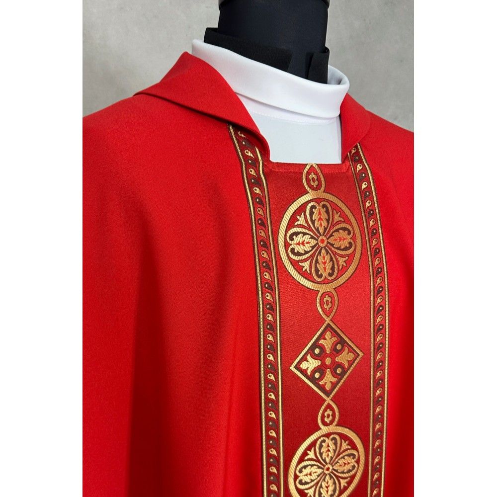 Ornat gotycki czerwony, pas tkany (46K) - ORNATY NA WIELKI POST - zdjęcie 2 - Ornat gotycki czerwony, pas tkany (46K)