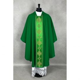 Ornat gotycki zielony, pas tkany (49K) - Ornaty zielone - zdjęcie 2 - Ornat gotycki zielony, pas tkany (49K)
