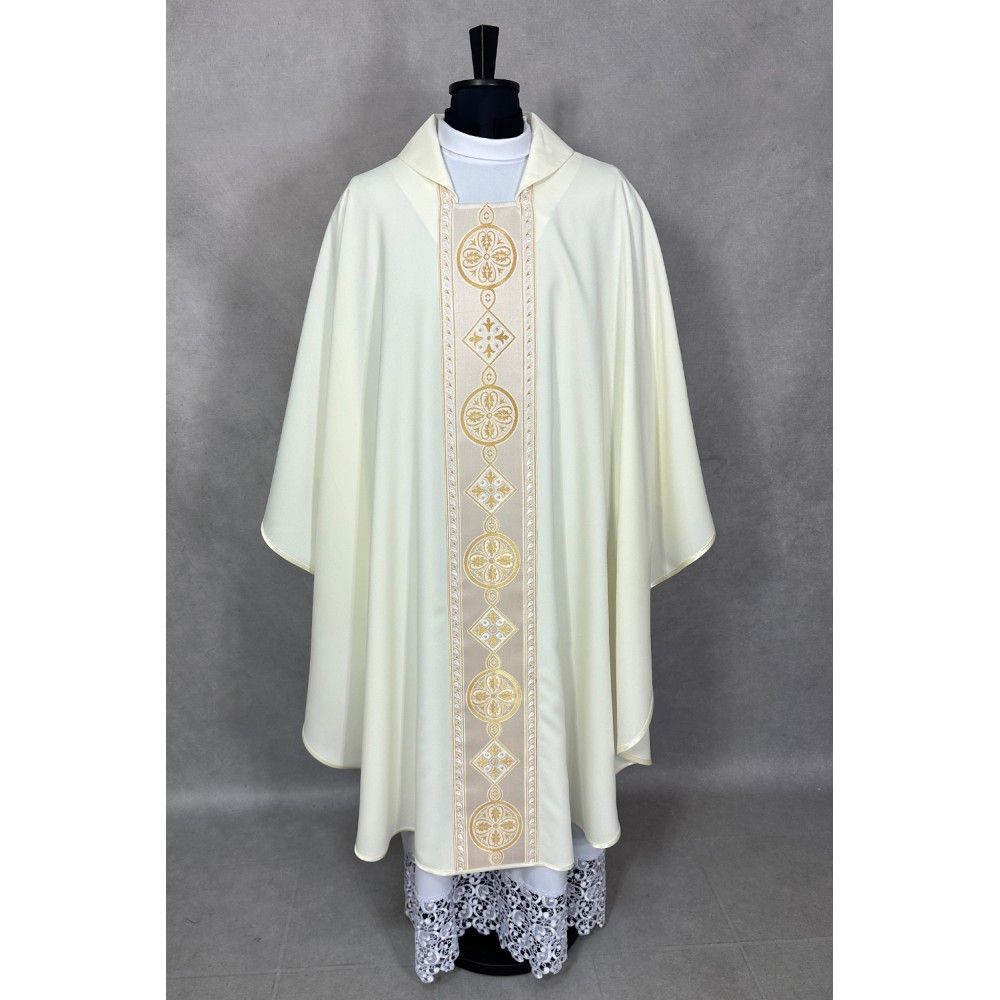 Zestaw ornatów, pasy tkane - 4 kolory (50K) - Ornaty białe/ ecru - zdjęcie 2 - Zestaw ornatów, pasy tkane - 4 kolory (50K)