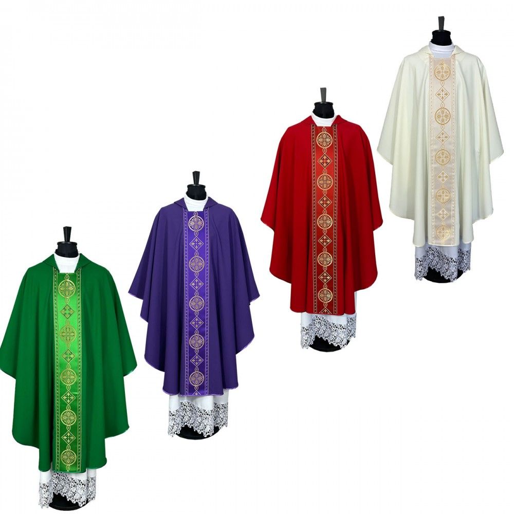 Zestaw ornatów, pasy tkane - 4 kolory (50K) - Ornaty białe/ ecru - Nowość