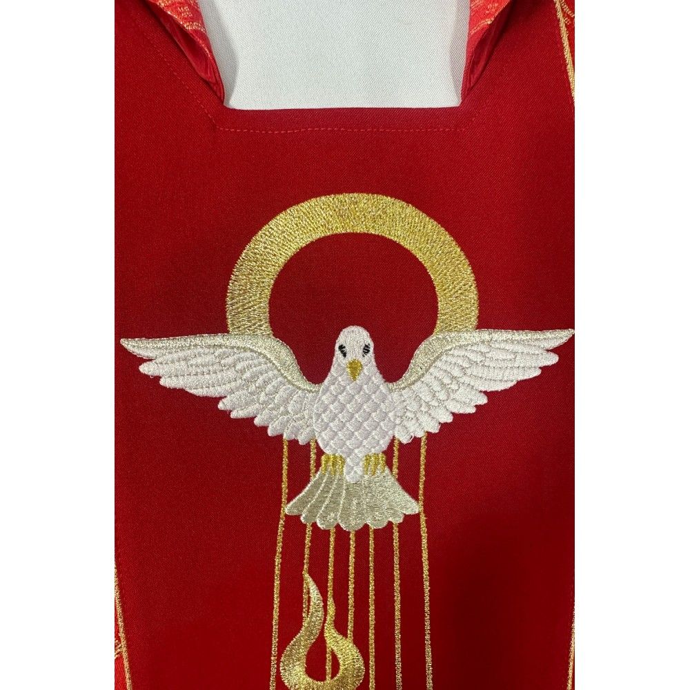 Ornat gotycki haftowany, czerwony (bierzmowanie) - Duch Święty (52K) - Ornaty czerwone - zdjęcie 4 - Ornat gotycki haftowany, czerwony (bierzmowanie) - Duch Święty (52K)