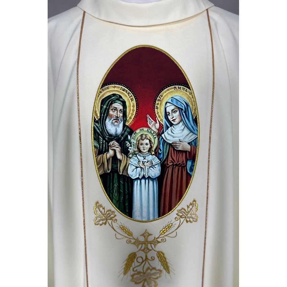 Ornat gotycki nadruk Święta Anna i Joachim (53K) - Ornaty z wizerunkiem świętych - zdjęcie 2 - Ornat gotycki nadruk Święta Anna i Joachim (53K)