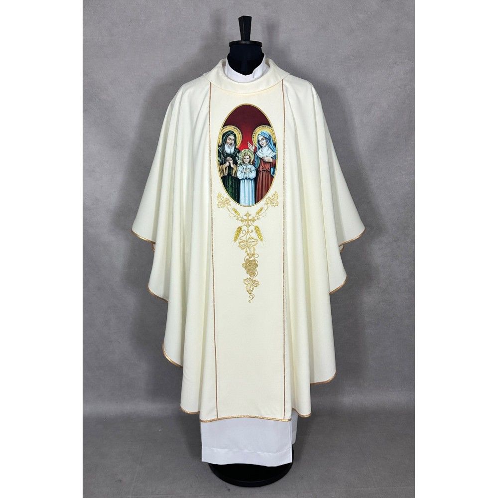 Ornat gotycki nadruk Święta Anna i Joachim (53K) - Ornaty z wizerunkiem świętych - zdjęcie 3 - Ornat gotycki nadruk Święta Anna i Joachim (53K)