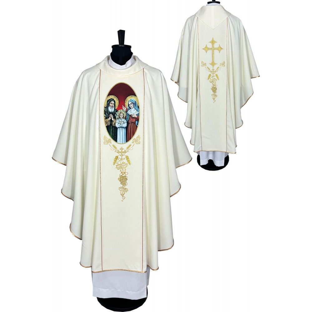 Ornat gotycki nadruk Święta Anna i Joachim (53K) - Ornaty z wizerunkiem świętych - Nowość