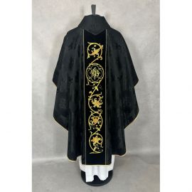 Ornat gotycki haftowany, czarny (54K) - ornaty czarne - zdjęcie 4 - Ornat gotycki haftowany, czarny (54K)