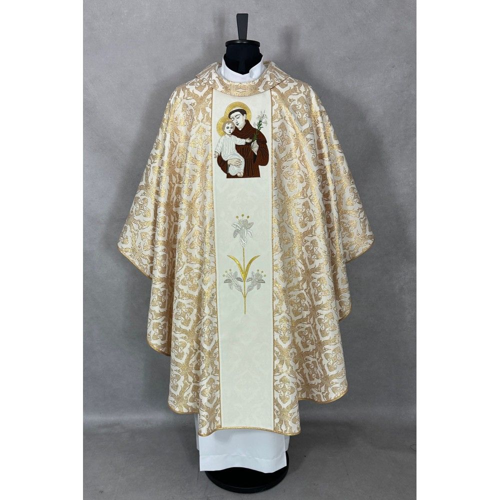 Ornat gotycki haftowany Święty Antoni (56K) - Ornaty z wizerunkiem świętych - zdjęcie 2 - Ornat gotycki haftowany Święty Antoni (56K)