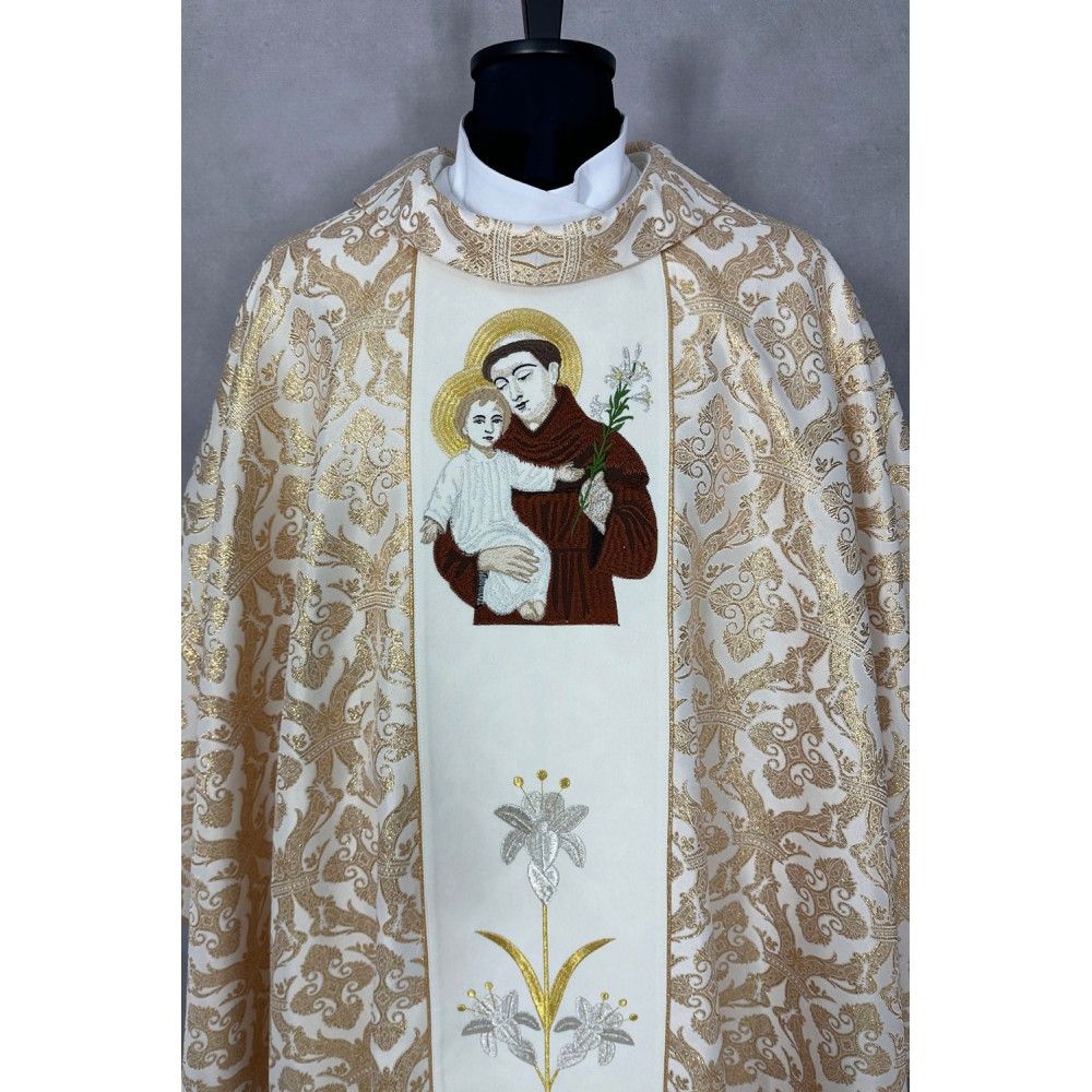 Ornat gotycki haftowany Święty Antoni (56K) - Ornaty z wizerunkiem świętych - zdjęcie 3 - Ornat gotycki haftowany Święty Antoni (56K)