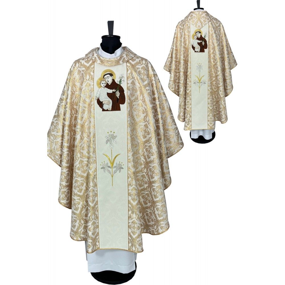 Ornat gotycki haftowany Święty Antoni (56K) - Ornaty z wizerunkiem świętych - Nowość