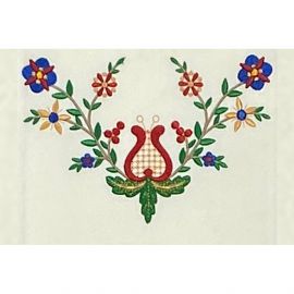 Ornat gotycki haftowany - Haft Kociewski (66K) - Ornaty białe/ ecru - zdjęcie 3 - Ornat gotycki haftowany - Haft Kociewski (66K)