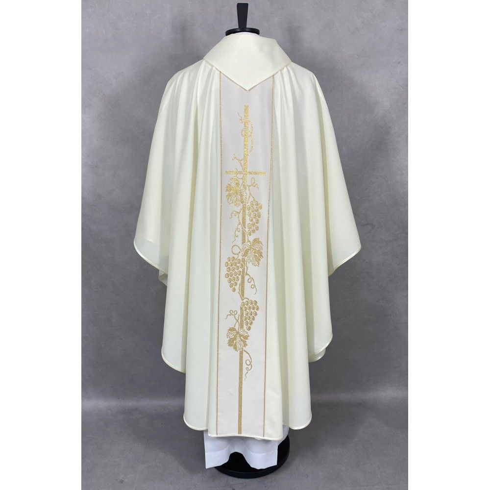 Ornat gotycki ecru, pasy tkane (70K) - Ornaty białe/ ecru - zdjęcie 3 - Ornat gotycki ecru, pasy tkane (70K)