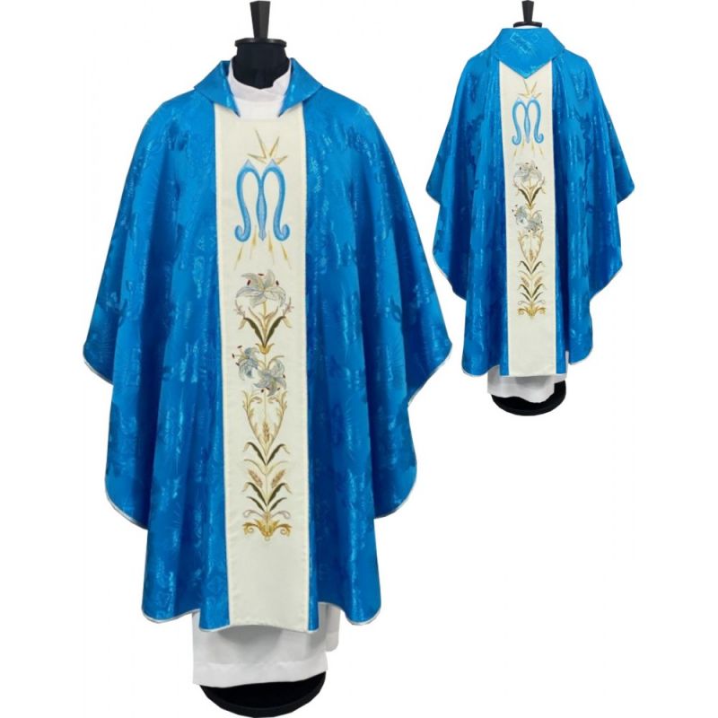 Ornat gotycki haftowany, motyw maryjny (75K) - Ornaty Maryjne - Ornat gotycki haftowany, motyw maryjny (75K)