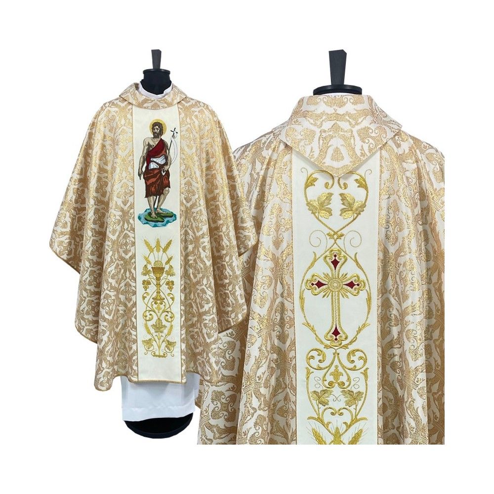 Ornat gotycki, haftowany Jan Chrzciciel (84K) - Ornaty z wizerunkiem świętych - zdjęcie 2 - Ornat gotycki, haftowany Jan Chrzciciel (84K)