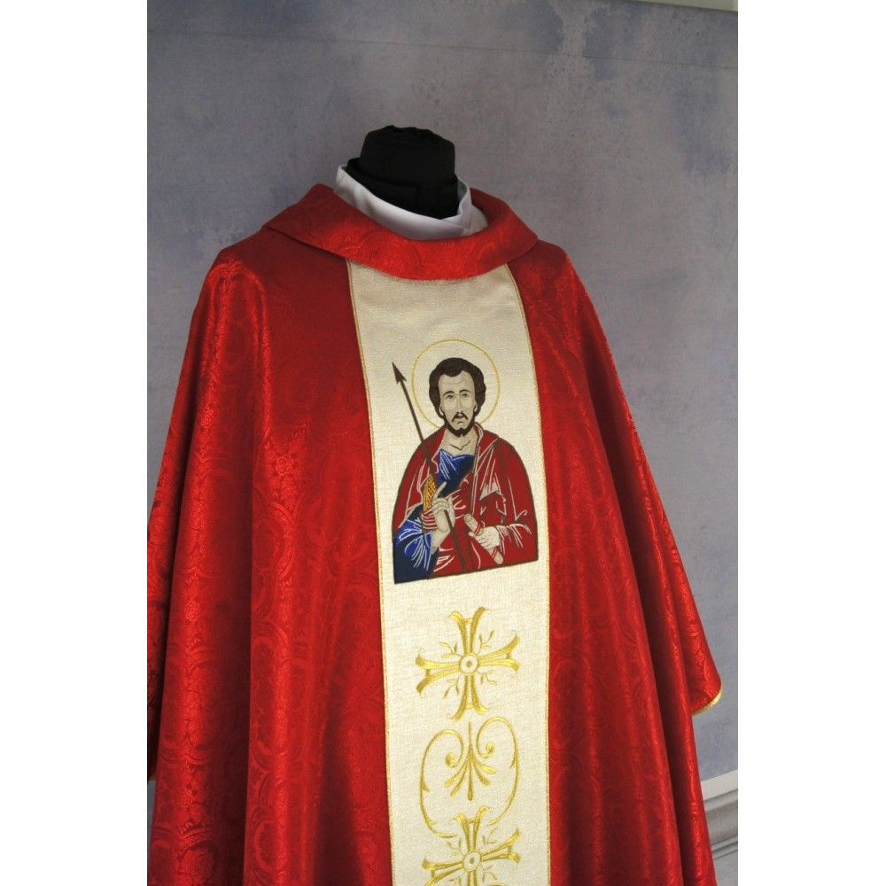 Ornat gotycki haftowany - Święty Tomasz (86K) - Ornaty czerwone - zdjęcie 3 - Ornat gotycki haftowany - Święty Tomasz (86K)