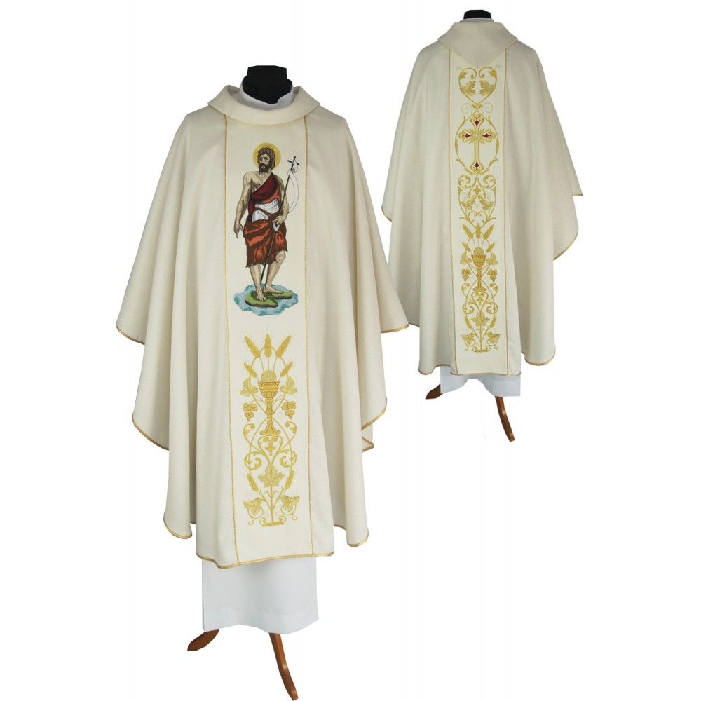Ornat gotycki, haftowany Jan Chrzciciel (92K) - Ornaty z wizerunkiem świętych - Nowość