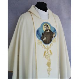 Ornat gotycki, haftowany Święty Franciszek (93K) - Ornaty z wizerunkiem świętych - zdjęcie 3 - Ornat gotycki, haftowany Święty Franciszek (93K)