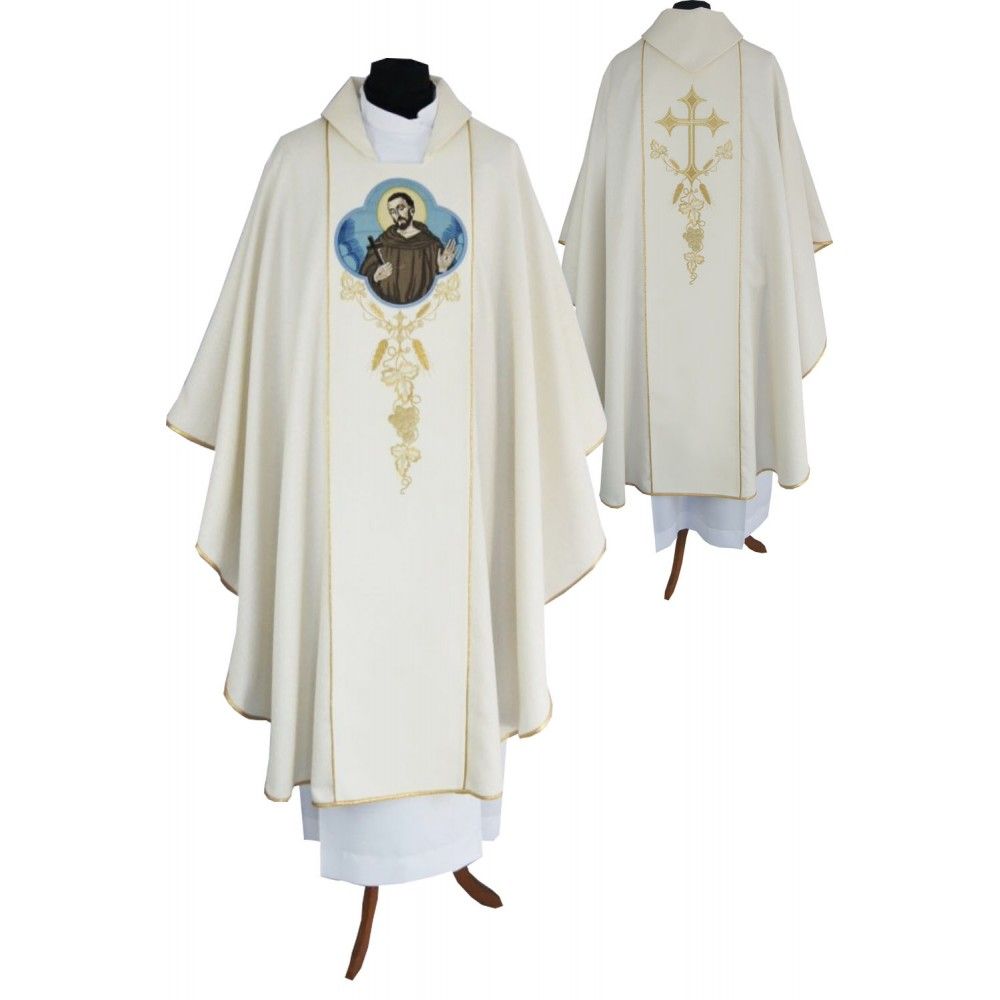 Ornat gotycki, haftowany Święty Franciszek (93K) - Ornaty z wizerunkiem świętych - Nowość