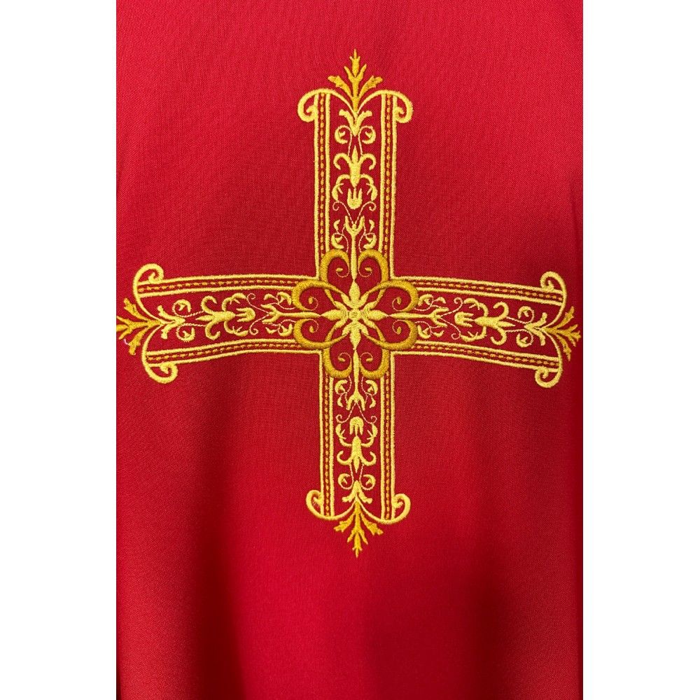 Ornat gotycki haftowany, czerwony - Krzyż (97K) - Ornaty czerwone - zdjęcie 4 - Ornat gotycki haftowany, czerwony - Krzyż (97K)