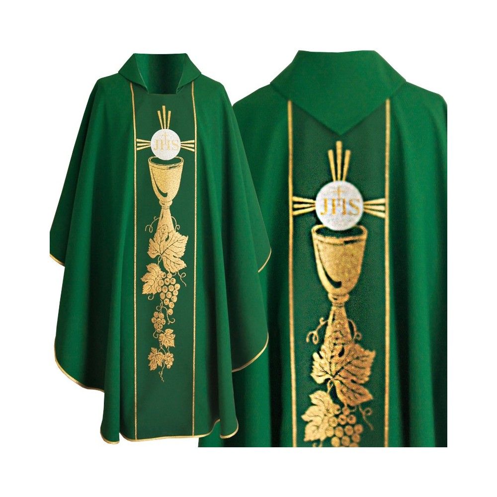 Ornat gotycki zielony, pas tkany (104K) - Ornaty zielone - Nowość