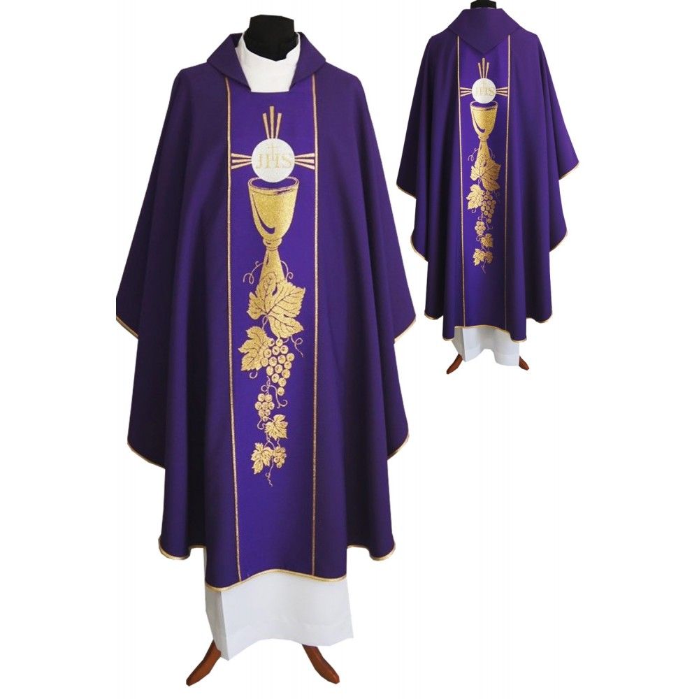 Ornat gotycki fioletowy, pas tkany (105K) - ORNATY NA WIELKI POST - Nowość