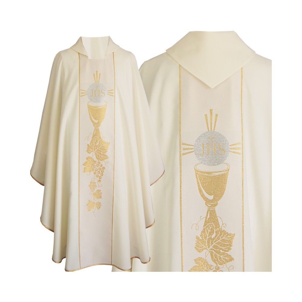 Ornat gotycki ecru, pas tkany (106K) - Ornaty białe/ ecru - Nowość