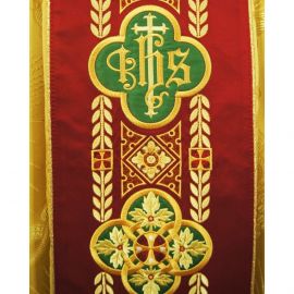 Ornat gotycki złoty, haftowany IHS (108K) - Ornaty złote/srebrne - zdjęcie 2 - Ornat gotycki złoty, haftowany IHS (108K)